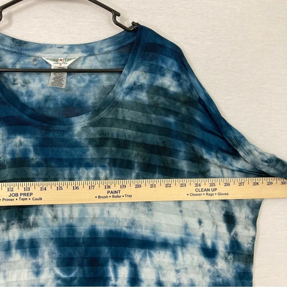 Hard Tail Blue Tie Dye Stretch Ultra Soft Relaxed Fit Top Small - Picture 4 of 10